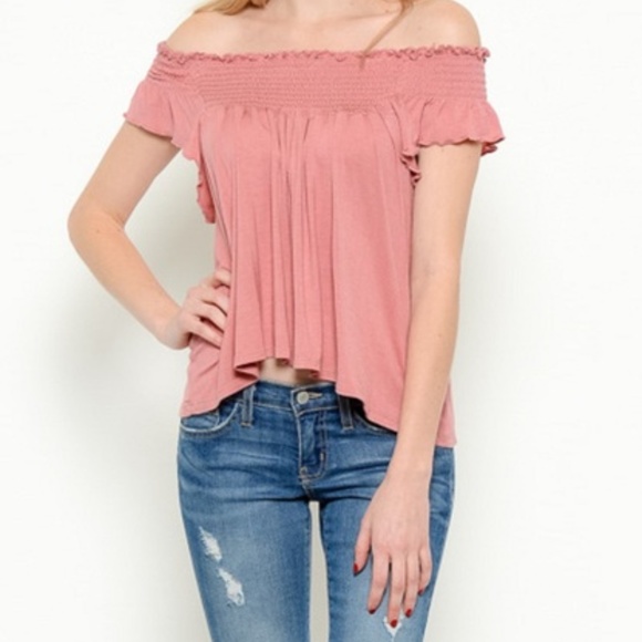 Heart and Hips Tops - Heart and Hips Smocking Off Shoulder Top